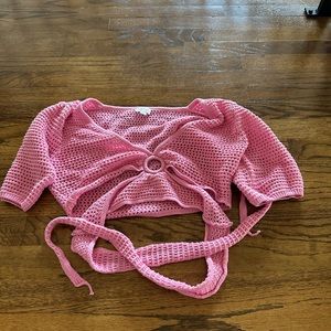 Women’s Knit Crop Front Tie Shirt